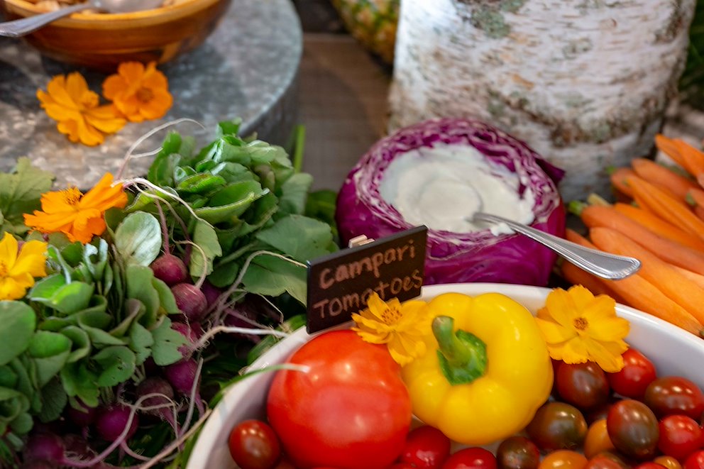Colorful vegetable tray at Ocean City event venues | BayVista Event Center